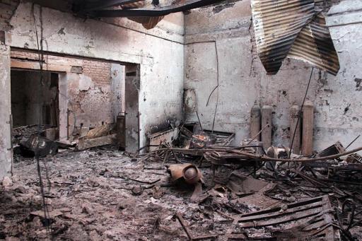  The charred remains of the Doctors Without Borders hospital hit by a U.S. airstrike in Kunduz, Afghanistan, is pictured on October 16. Najim Rahim/AP 
