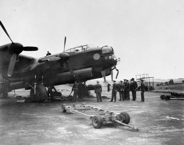 Lancaster bomber maintenance at RAF Binbrook Bomber Command