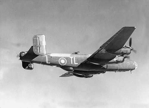 Handley Page Halifax, a Pathfinder Force B.II Srs IA from No 35 Sqn at RAF Graveley in 1943